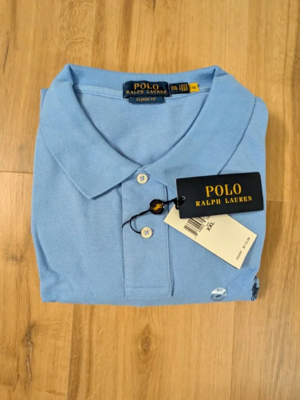 NWT Polo Ralph Lauren Classic Fit Polo XXL Core Replen Blue with navy blue logo
